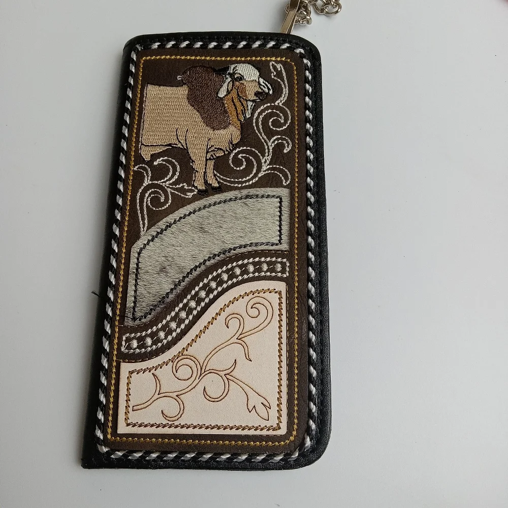 Men's Western Wallet Genuine Leather Hand Crafted Bifold Cowboy Rodeo Wallet‎